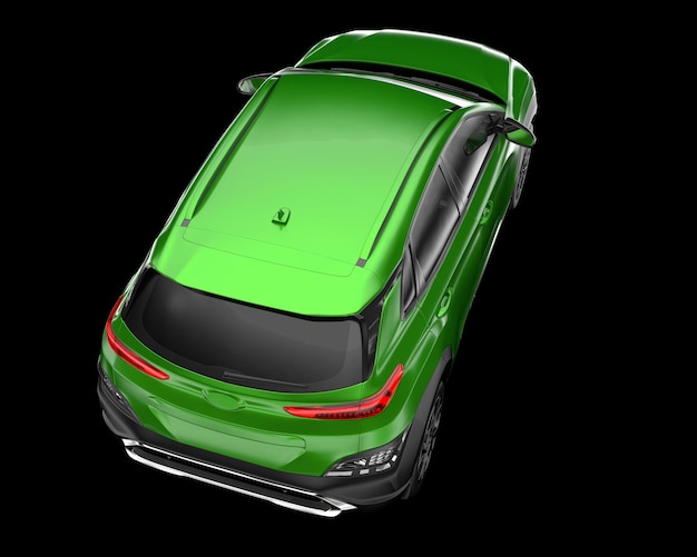 Realistisches SUV-Auto isoliert auf Hintergrund 3D-Rendering-Illustration