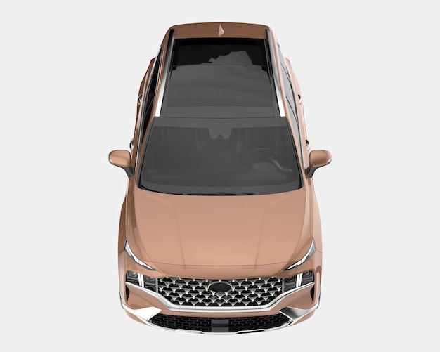 Realistisches SUV-Auto isoliert auf Hintergrund 3D-Rendering-Illustration