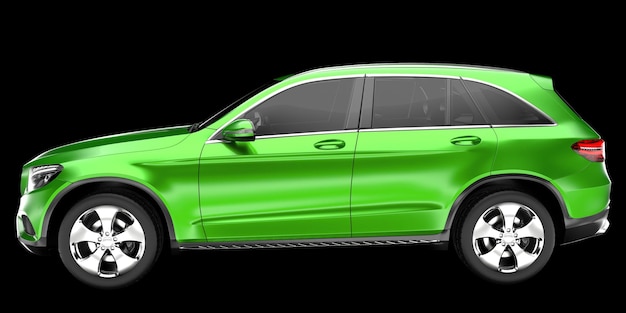 Realistisches SUV-Auto isoliert auf Hintergrund 3D-Rendering-Illustration