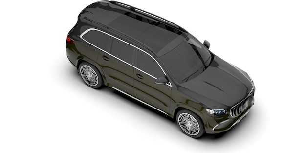 Realistisches SUV-Auto isoliert auf Hintergrund 3D-Rendering-Illustration