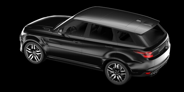 Realistisches SUV-Auto isoliert auf Hintergrund 3D-Rendering-Illustration