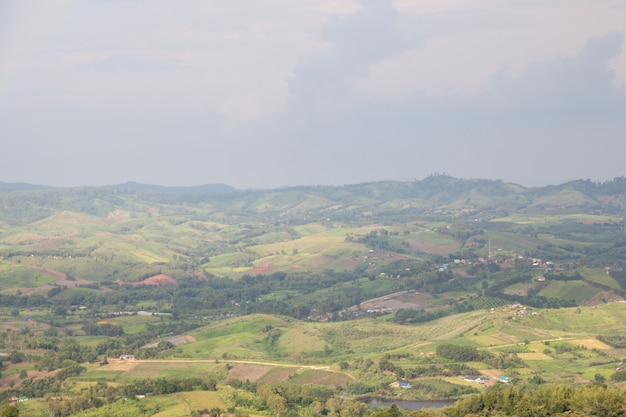 Áreas agrícolas nas montanhas