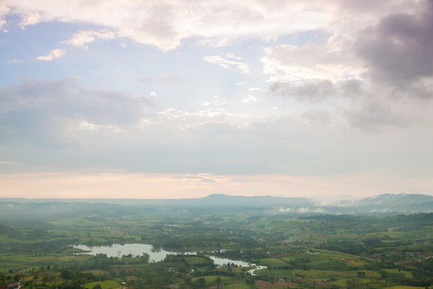 Áreas agrícolas nas montanhas