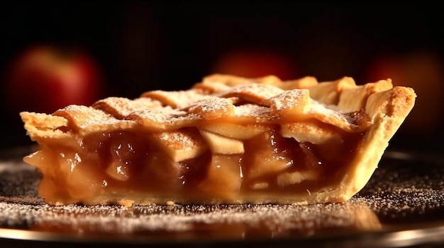 Una rebanada de delicioso pastel de chocolate con coulis de frambuesa