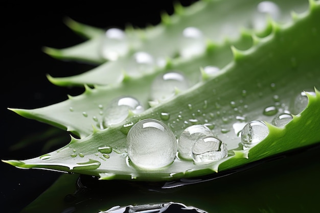 Rebanada de gelatina de aloe vera lista para servir fotografía de comida publicitaria profesional