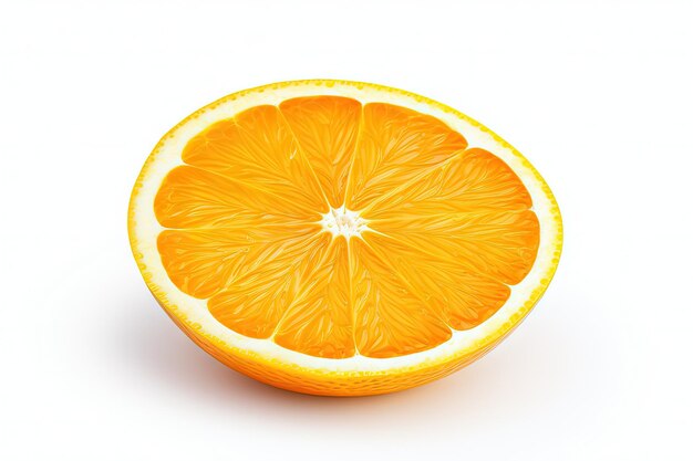 Foto rebanada de naranja aislada sobre un fondo blanco