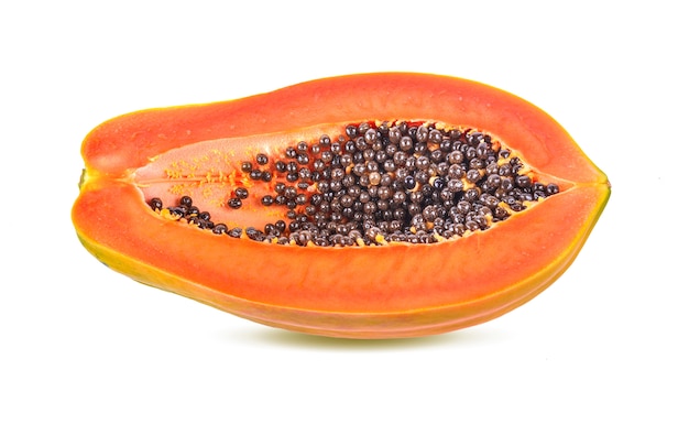 Foto rebanada de papaya