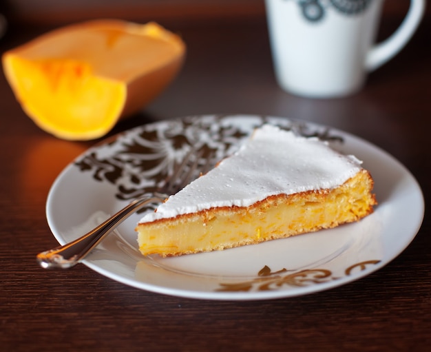 Rebanada de pastel de calabaza