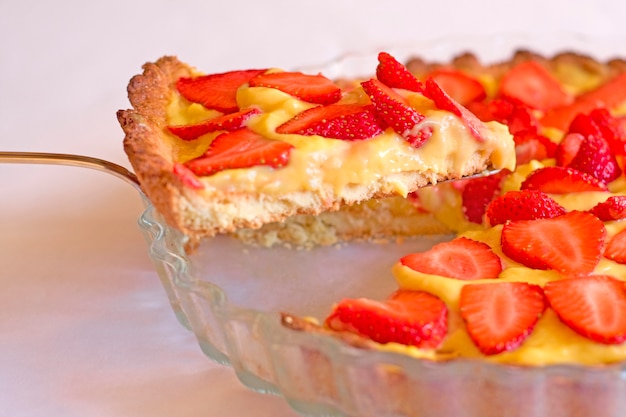 rebanada de pastel de fresa