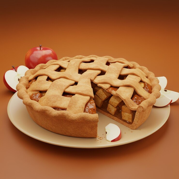 Una rebanada de pastel de manzana