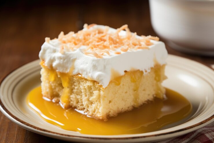 En una rebanada de pastel de tres leches
