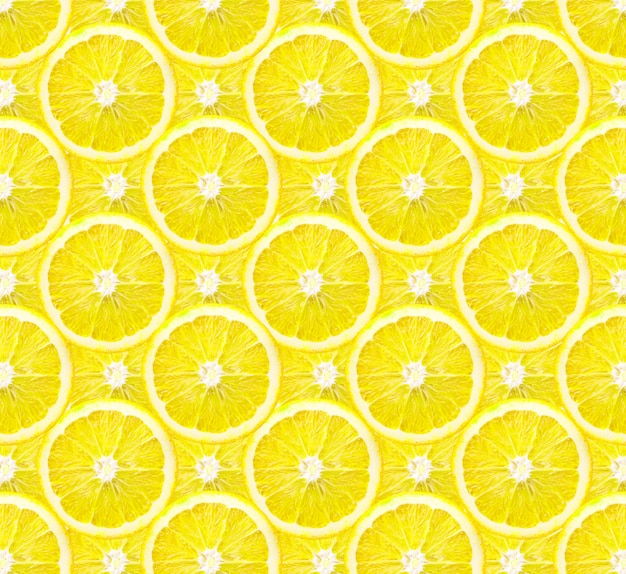 Foto rebanada de patrón de fondo de fruta de limón