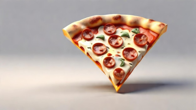 Una rebanada de pizza en 3D