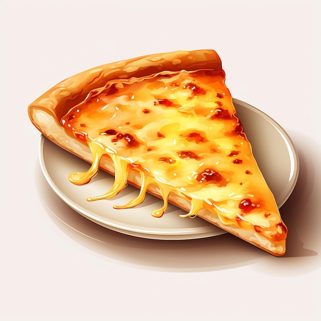 una rebanada de pizza con la palabra queso en ella