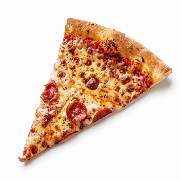 Foto una rebanada de pizza con un pepperoni rojo en ella