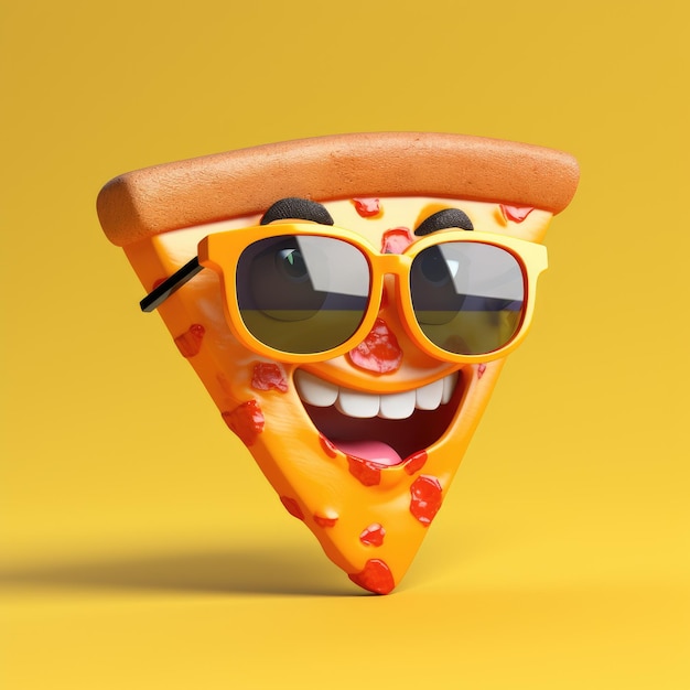 una rebanada de pizza con una sonrisa en ella