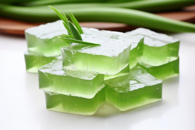 Rebanadas de aloe vera para el cuidado de la piel