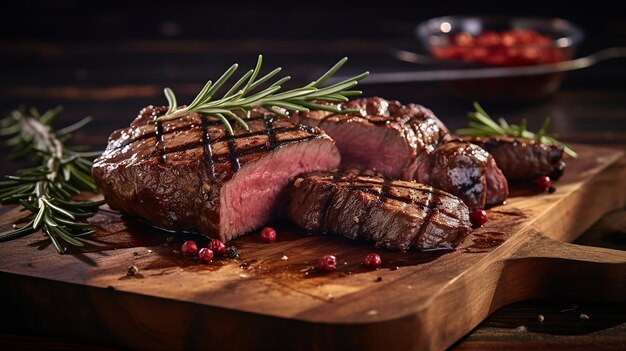 Rebanadas De Carne Jugosas A La Parrilla