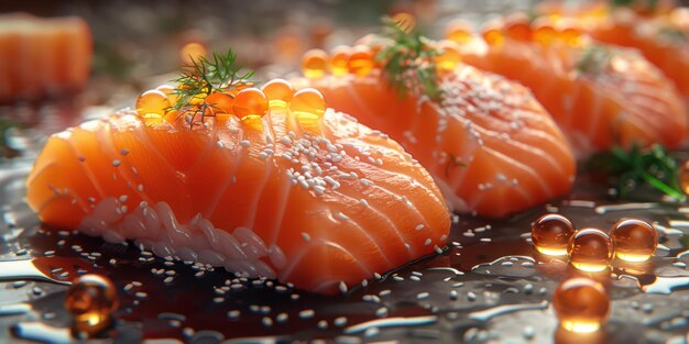 Rebanadas delicadas Un retrato culinario del salmón fresco