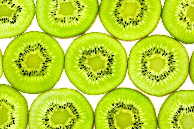 Rebanadas de fondo de primer plano de kiwi fresco