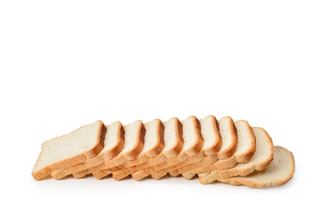 Rebanadas de pan aislado en blanco