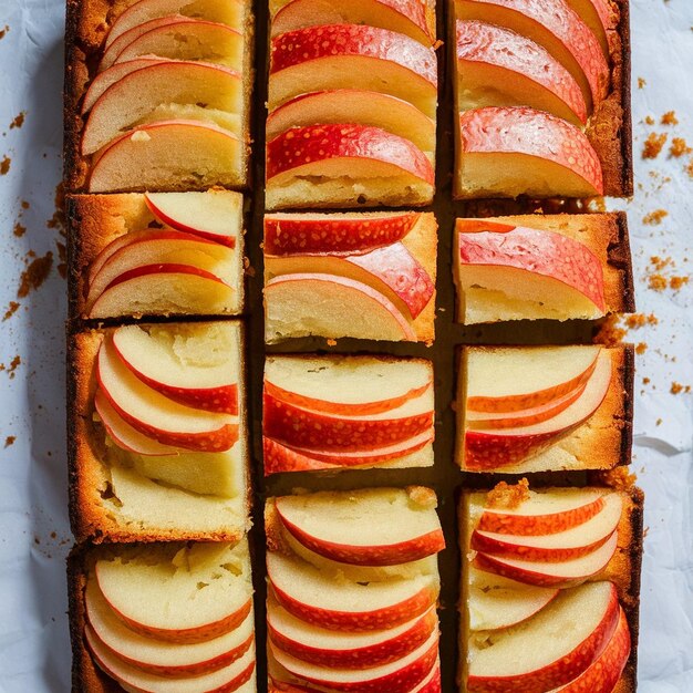 Foto rebanadas de pastel de manzana de sharlotka