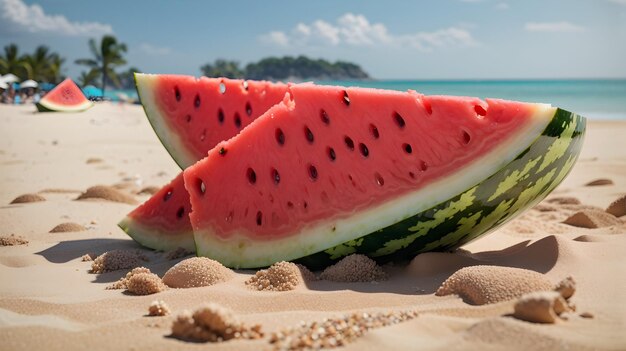 rebanadas de sandía fresca en verano