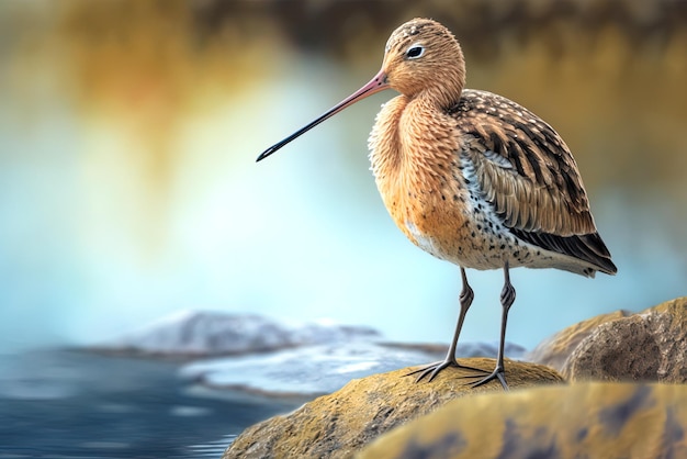 un rebaño de pequeños genios en la orilla de un lago