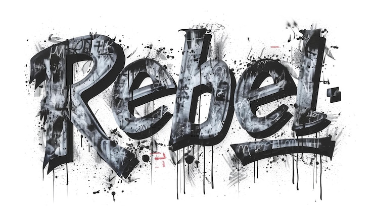 Foto rebel spray pintado em preto e branco arte de graffiti urbano