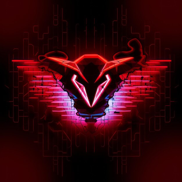 La rebelión pixelada el toro abstracto en Crypto Neon