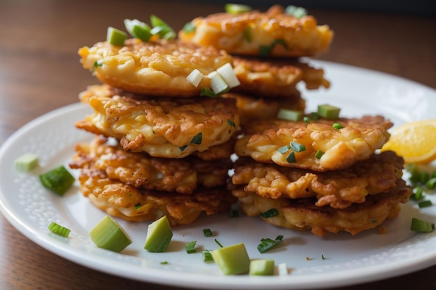 Foto receita de bolinhos fritos em prato branco