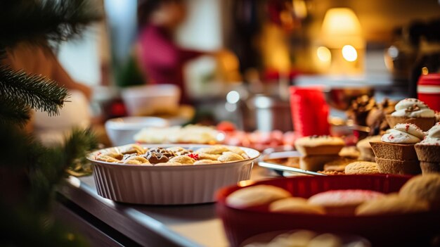 Receita de férias de cozimento de Natal e férias de culinária caseira assa ingredientes e preparação em cozinha de casa de campo inglesa, comida caseira e ideia de livro de receitas