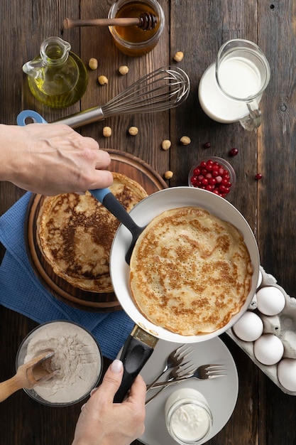 Receita de panquecas grandes