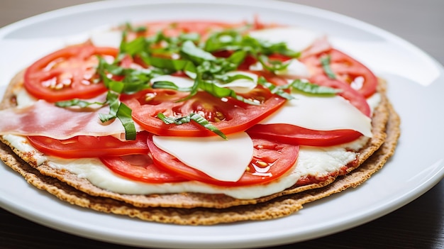 Receita de pizza de tortilha de trigo integral