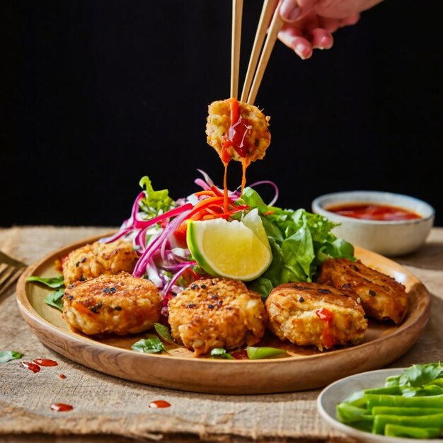 Foto receita de refeições de camarão picantes deliciosas