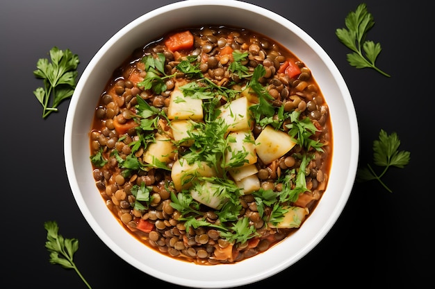 Receita de sopa de lentilhas instantânea Foto de comida