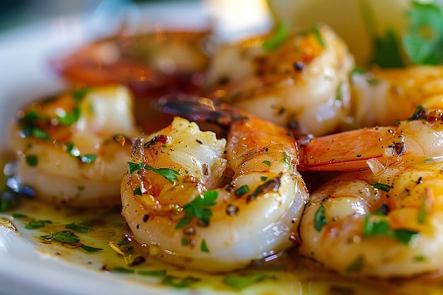 Receita elegante de camarão e pernas de caranguejo com molho de vinho branco