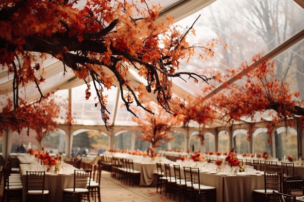 recepción de bodas de otoño