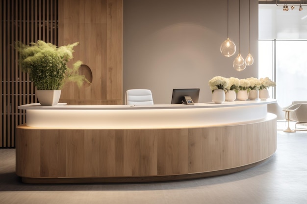 Recepción salón de belleza Mostrador interior Generar Ai