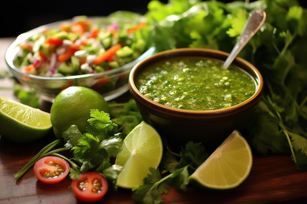 Foto receta de aderezo para ensalada con aderezo de cilantro y lima