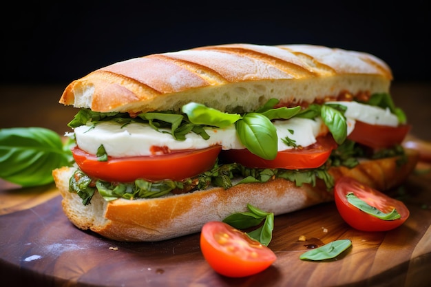 Receta de almuerzo saludable con sándwich Caprese