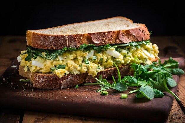 Receta de almuerzo saludable con sándwich de ensalada de huevo