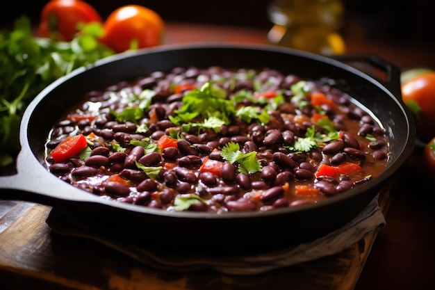 Receta de cena de frijoles negros