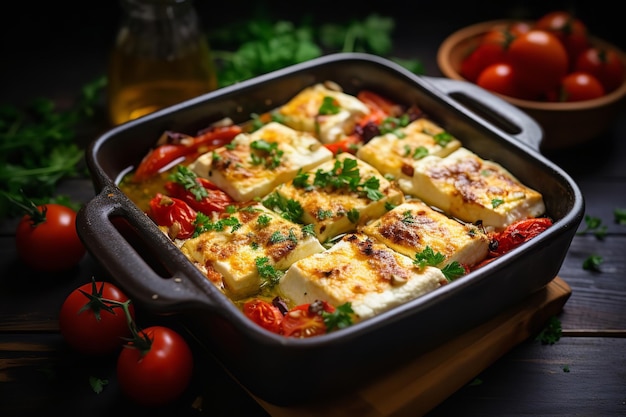 Receta de cena de queso feta al horno