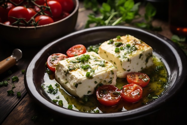 Receta de cena de queso feta al horno