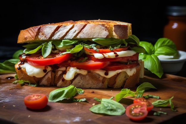 Receta de cena de sándwich caprese