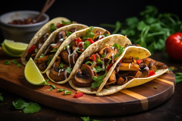 Receta de cena de tacos de champiñones