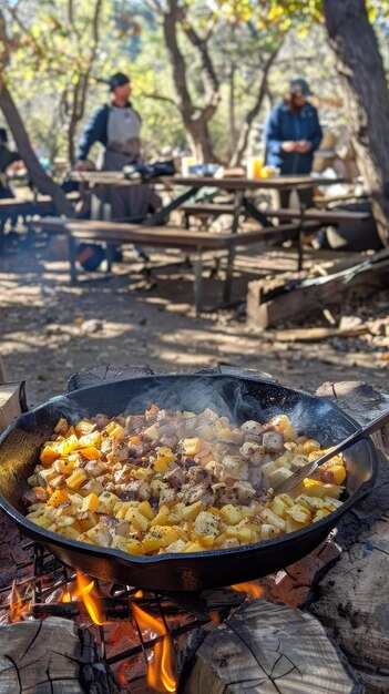 Foto receta de fogata intercambio de creatividad culinaria sabores compartidos