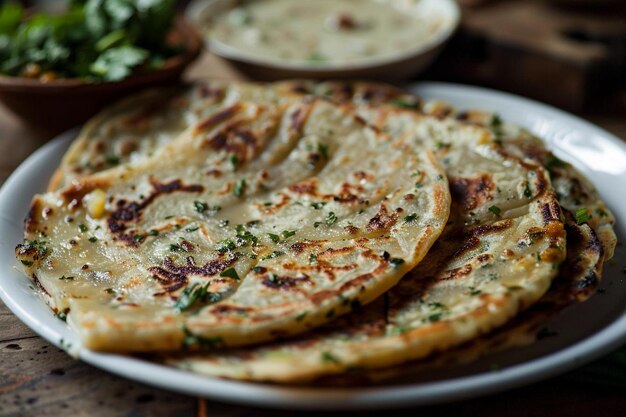 Receta de fritura de verduras de patatas secas con cebolla o pyaj paratha