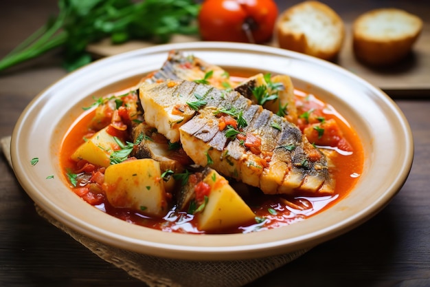 Receta italiana de estofado de pescado toscano